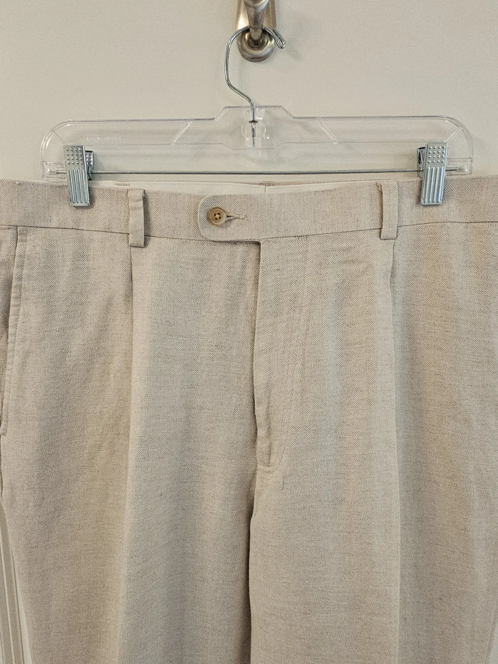 Cubavera Men's Linen Blend Light Beige Dress Pants Size 36/32